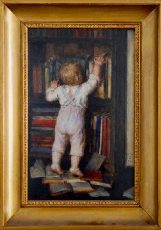Bambino sullo scaffale (molto probabilmente la figlia di Alfred, Theo)